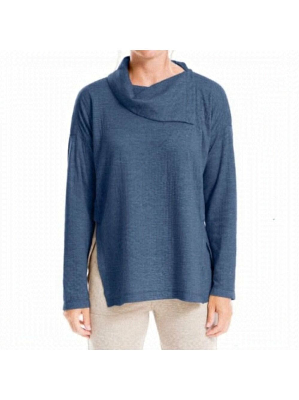 MAX Studio BNWOT Split Neck Blue Top New Pullover